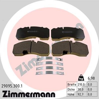 Zimmermann 29095.300.1 - Kit pastiglie freno, Freno a disco autozon.pro