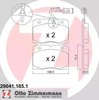 Zimmermann 29041.185.1 - Kit pastiglie freno, Freno a disco autozon.pro