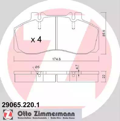 Zimmermann 29065.220.1 - Kit pastiglie freno, Freno a disco autozon.pro