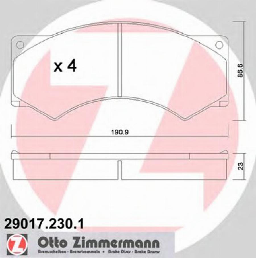 Zimmermann 29017.230.1 - Kit pastiglie freno, Freno a disco autozon.pro