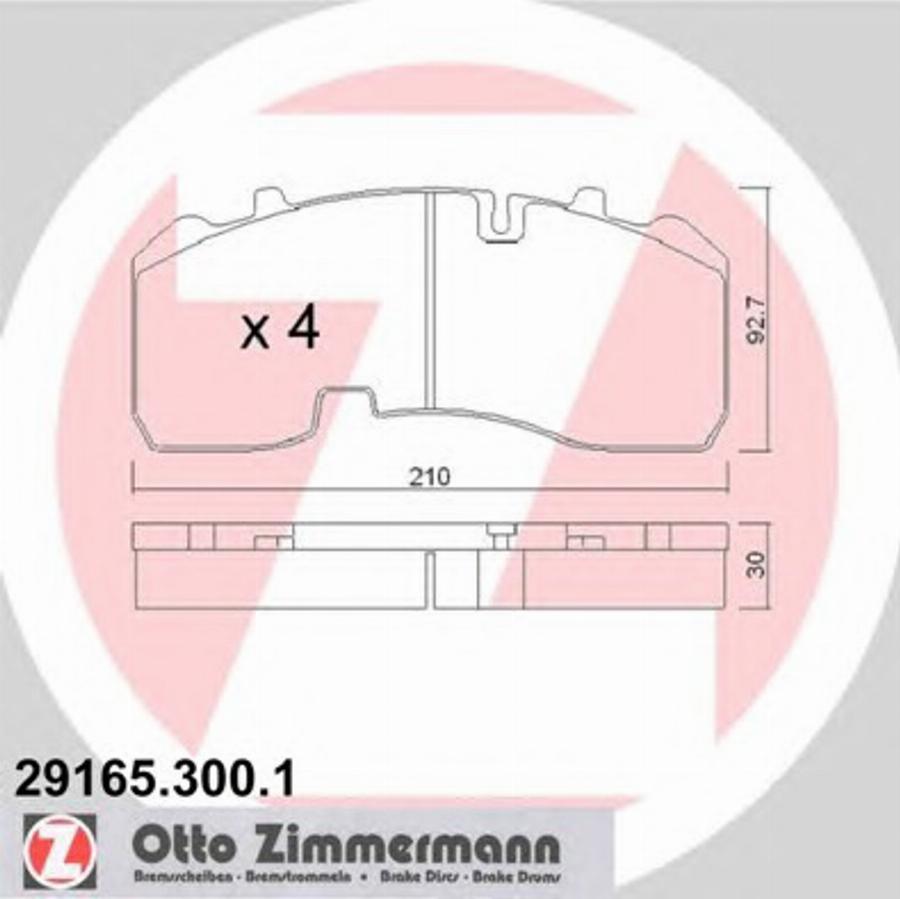 Zimmermann 29165.300.1 - Kit pastiglie freno, Freno a disco autozon.pro