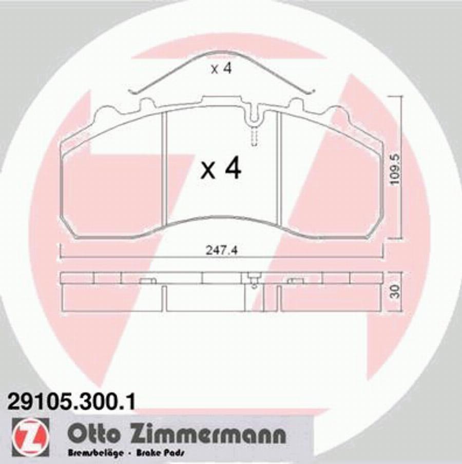 Zimmermann 291053001 - Kit pastiglie freno, Freno a disco autozon.pro