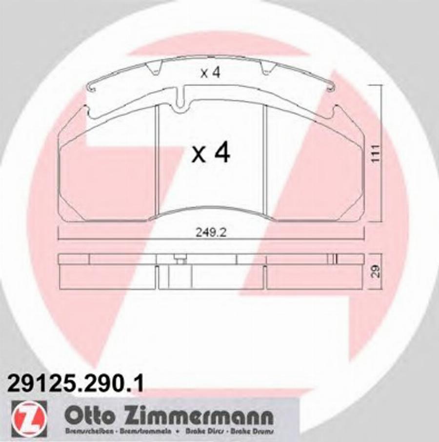 Zimmermann 29125.290.1 - Kit pastiglie freno, Freno a disco autozon.pro