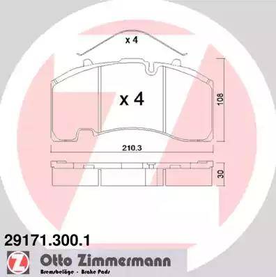 Zimmermann 29171.300.1 - Kit pastiglie freno, Freno a disco autozon.pro