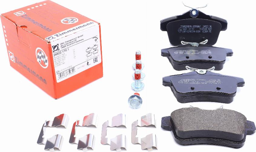 Zimmermann 24922.170.1 - Kit pastiglie freno, Freno a disco autozon.pro