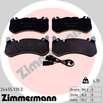 Zimmermann 24455.170.2 - Kit pastiglie freno, Freno a disco autozon.pro