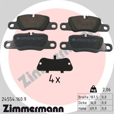 Zimmermann 24554.160.9 - Kit pastiglie freno, Freno a disco autozon.pro