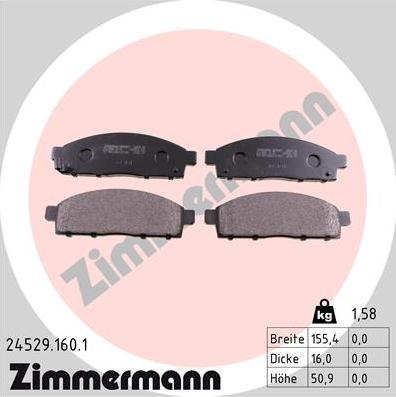 Zimmermann 24529.160.1 - Kit pastiglie freno, Freno a disco autozon.pro