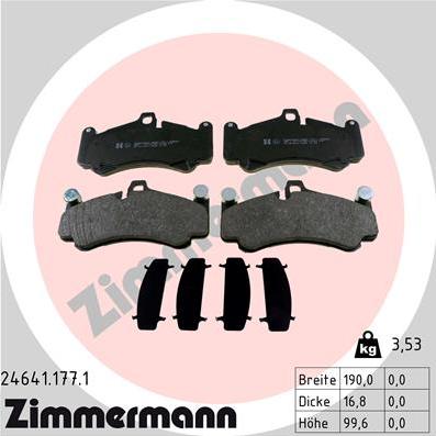 Zimmermann 24641.177.1 - Kit pastiglie freno, Freno a disco autozon.pro