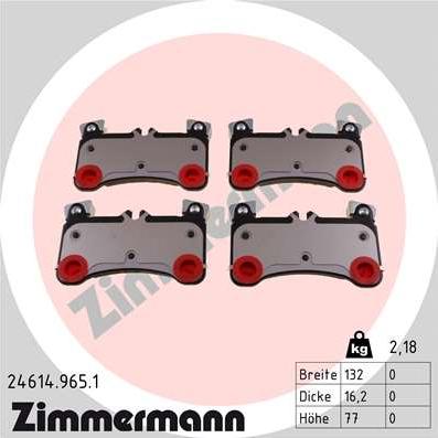 Zimmermann 24614.965.1 - Kit pastiglie freno, Freno a disco autozon.pro