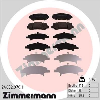 Zimmermann 24632.970.1 - Kit pastiglie freno, Freno a disco autozon.pro