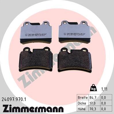 Zimmermann 24097.970.1 - Kit pastiglie freno, Freno a disco autozon.pro