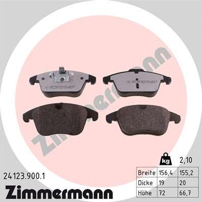 Zimmermann 24123.900.1 - Kit pastiglie freno, Freno a disco autozon.pro