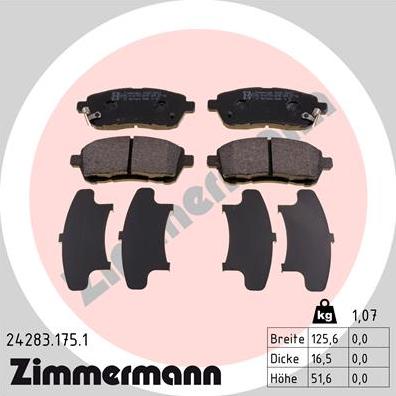 Zimmermann 24283.175.1 - Kit pastiglie freno, Freno a disco autozon.pro