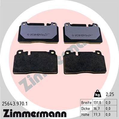 Zimmermann 25643.970.1 - Kit pastiglie freno, Freno a disco autozon.pro