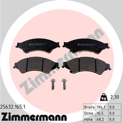 Zimmermann 25632.165.1 - Kit pastiglie freno, Freno a disco autozon.pro