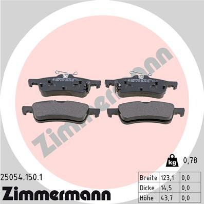 Zimmermann 25054.150.1 - Kit pastiglie freno, Freno a disco autozon.pro