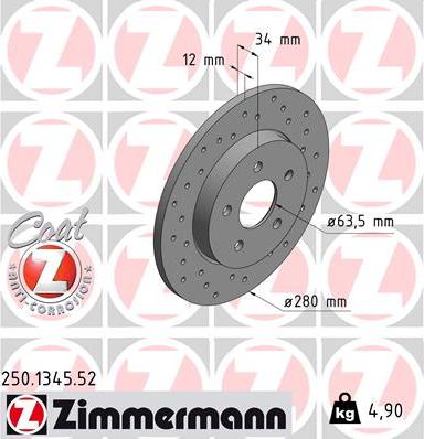 Zimmermann 250.1345.52 - Discofreno autozon.pro