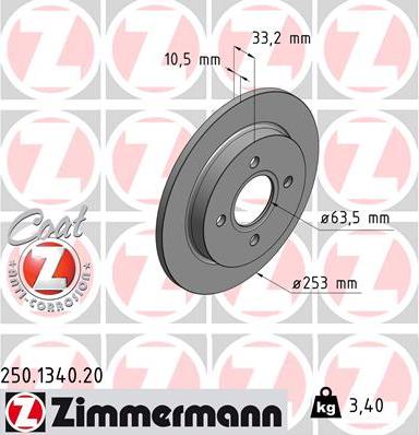 Zimmermann 250.1340.20 - Discofreno autozon.pro