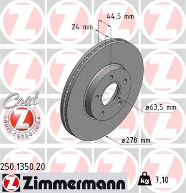 Zimmermann 250.1350.20 - Discofreno autozon.pro