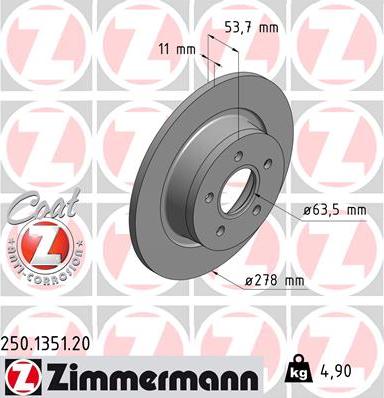 Zimmermann 250.1351.20 - Discofreno autozon.pro