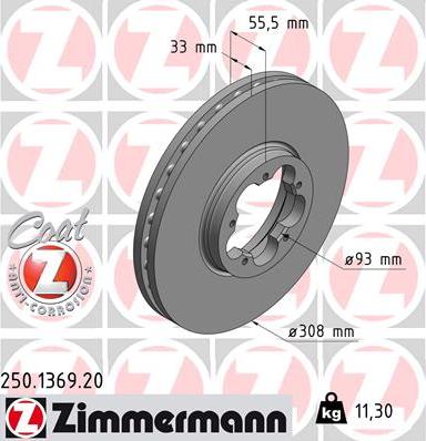 Zimmermann 250.1369.20 - Discofreno autozon.pro