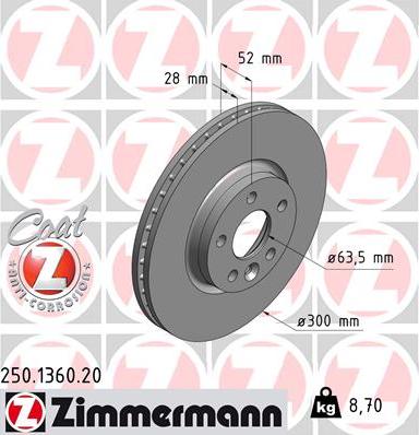 Zimmermann 250.1360.20 - Discofreno autozon.pro