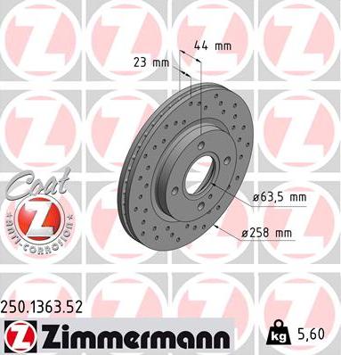 Zimmermann 250.1363.52 - Discofreno autozon.pro