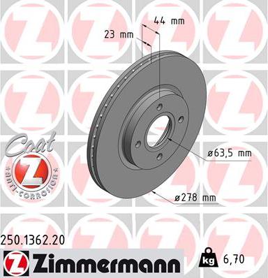 Zimmermann 250.1362.20 - Discofreno autozon.pro