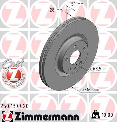 Zimmermann 250.1377.20 - Discofreno autozon.pro