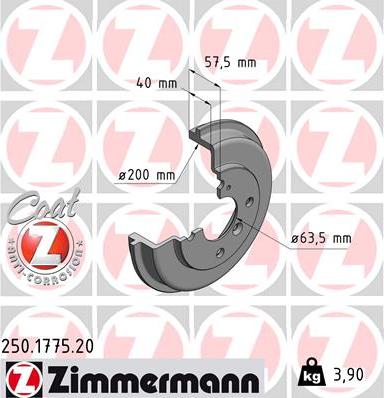 Zimmermann 250.1775.20 - Tamburo freno autozon.pro