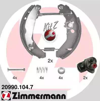 Zimmermann 20990.104.7 - Kit ganasce freno autozon.pro