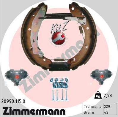 Zimmermann 20990.115.0 - Kit ganasce freno autozon.pro