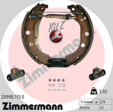 Zimmermann 20990.113.0 - Kit ganasce freno autozon.pro