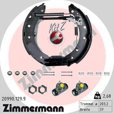 Zimmermann 20990.129.9 - Kit ganasce freno autozon.pro