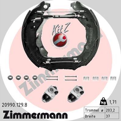 Zimmermann 20990.129.8 - Kit ganasce freno autozon.pro