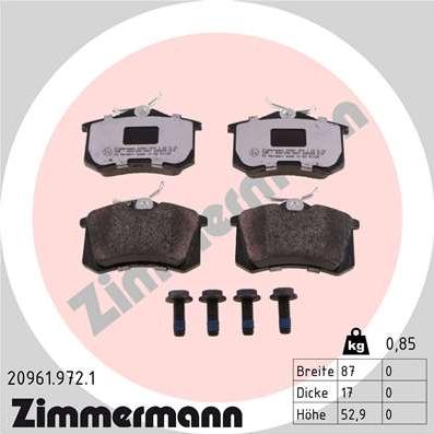 Zimmermann 20961.972.1 - Kit pastiglie freno, Freno a disco autozon.pro