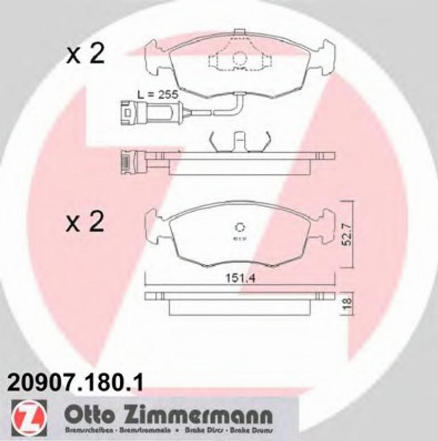 Zimmermann 209071801 - Kit pastiglie freno, Freno a disco autozon.pro