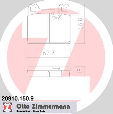 Zimmermann 20910.150.9 - Kit pastiglie freno, Freno a disco autozon.pro