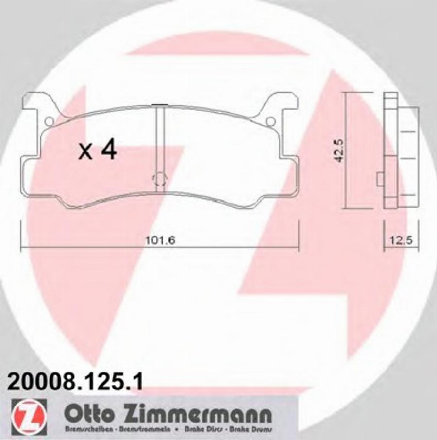 Zimmermann 200081251 - Kit pastiglie freno, Freno a disco autozon.pro