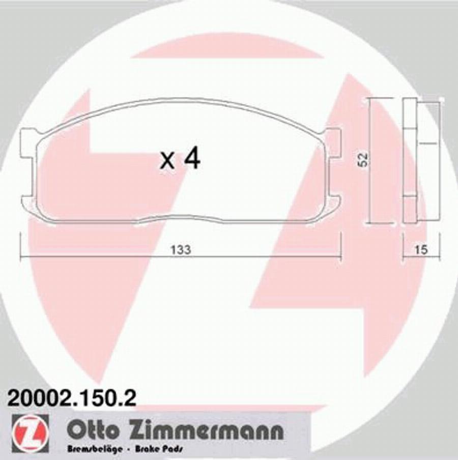 Zimmermann 200021502 - Kit pastiglie freno, Freno a disco autozon.pro