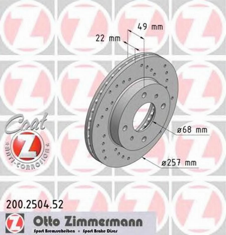 Zimmermann 200.2504.52 - Discofreno autozon.pro