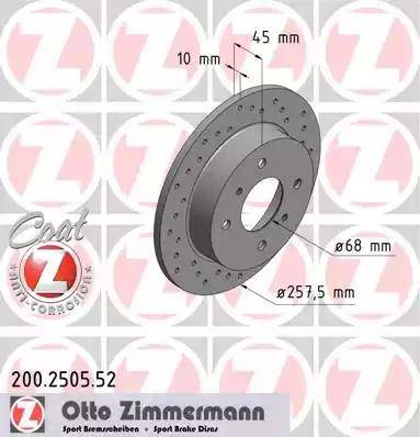 Zimmermann 200.2505.52 - Discofreno autozon.pro