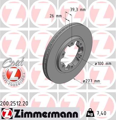 Zimmermann 200.2512.20 - Discofreno autozon.pro