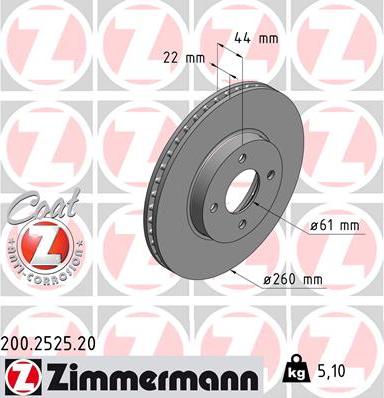 Zimmermann 200.2525.20 - Discofreno autozon.pro