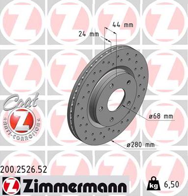 Zimmermann 200.2526.52 - Discofreno autozon.pro