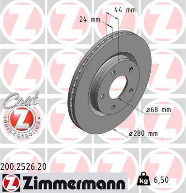 Zimmermann 200.2526.20 - Discofreno autozon.pro