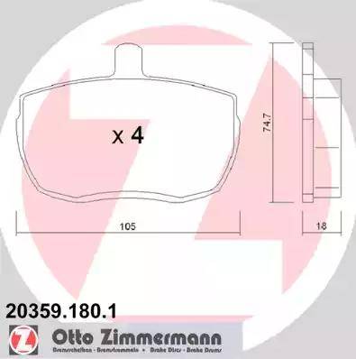 Zimmermann 20359.180.1 - Kit pastiglie freno, Freno a disco autozon.pro