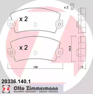 Zimmermann 20336.140.1 - Kit pastiglie freno, Freno a disco autozon.pro