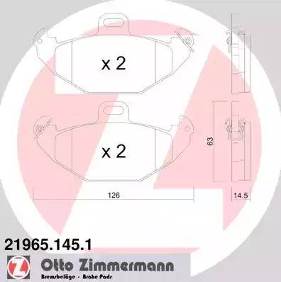 Zimmermann 21965.145.1 - Kit pastiglie freno, Freno a disco autozon.pro